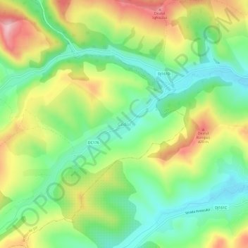 Topografische kaart Codor, hoogte, reliëf