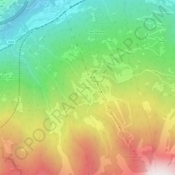 Topografische kaart Frais, hoogte, reliëf