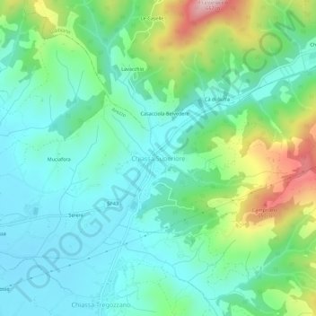 Topografische kaart Chiassa Superiore, hoogte, reliëf