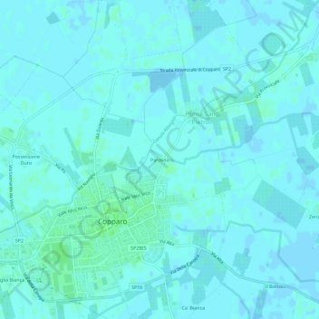 Topografische kaart Parolino, hoogte, reliëf