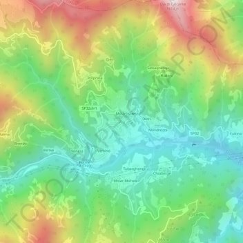 Topografische kaart Viù, hoogte, reliëf