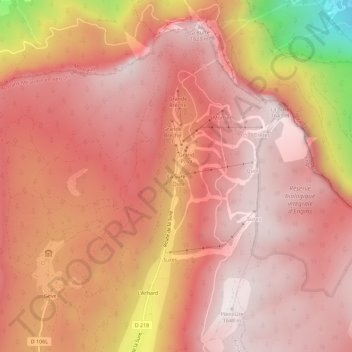 Topografische kaart La Sure, hoogte, reliëf