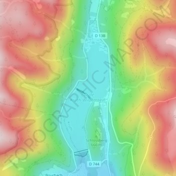 Topografische kaart Lac de Kruth, hoogte, reliëf