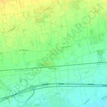 Topografische kaart Vidalengo, hoogte, reliëf