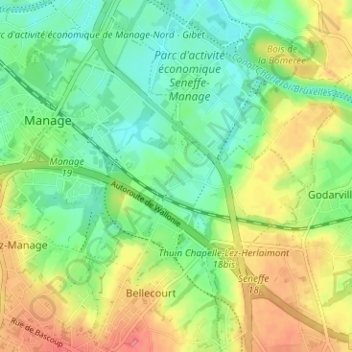 Topografische kaart Longsart, hoogte, reliëf