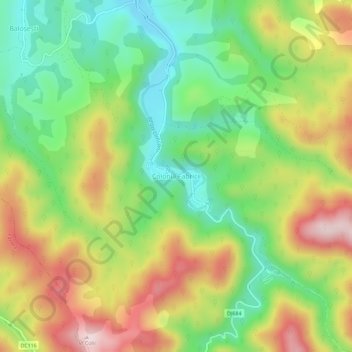 Topografische kaart Colonia Fabricii, hoogte, reliëf