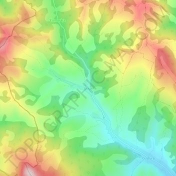 Topografische kaart Guga, hoogte, reliëf