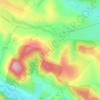 Topografische kaart Sărata, hoogte, reliëf