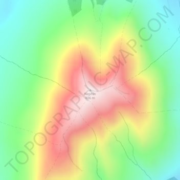 Topografische kaart Nephin, hoogte, reliëf