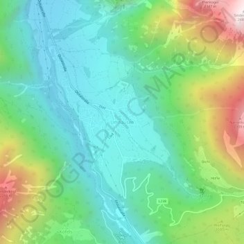 Topografische kaart Umhausen, hoogte, reliëf