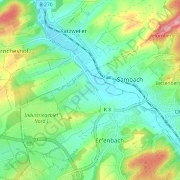 Topografische kaart Stockborn, hoogte, reliëf