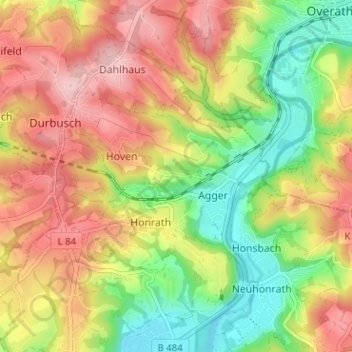 Topografische kaart Stöcken, hoogte, reliëf