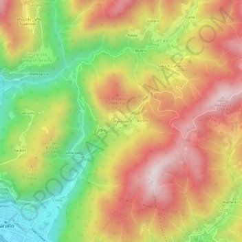 Topografische kaart Morondo, hoogte, reliëf