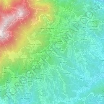 Topografische kaart Vico, hoogte, reliëf