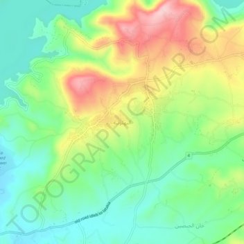Topografische kaart Al-Bahluliya, hoogte, reliëf