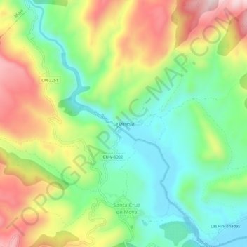 Topografische kaart La Olmeda, hoogte, reliëf