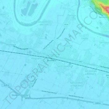 Topografische kaart Navacchio, hoogte, reliëf