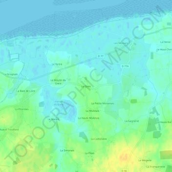 Topografische kaart Le Greix, hoogte, reliëf