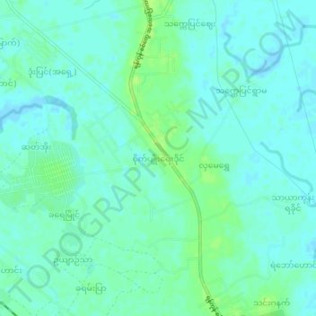 Topografische kaart Saik Pyo Yay Daing, hoogte, reliëf