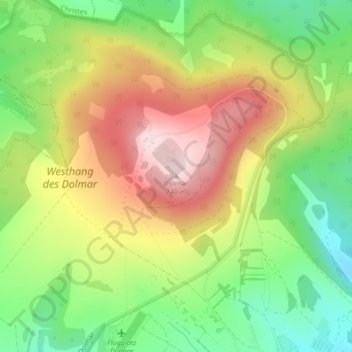 Topografische kaart Dolmar, hoogte, reliëf