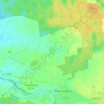 Topografische kaart Glienicke, hoogte, reliëf