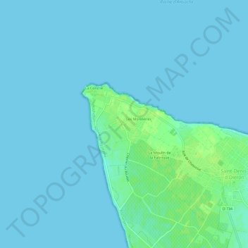 Topografische kaart Chassiron, hoogte, reliëf