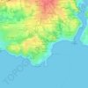Topografische kaart Keryéoc'h, hoogte, reliëf