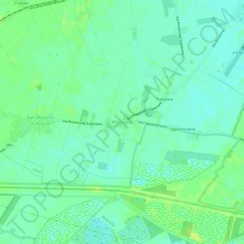 Topografische kaart Miravalle, hoogte, reliëf