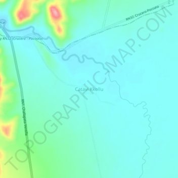 Topografische kaart Catavi Kkollu, hoogte, reliëf