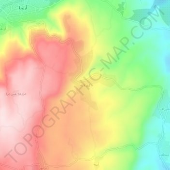 Topografische kaart Kafrlata, hoogte, reliëf