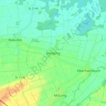 Topografische kaart Dengling, hoogte, reliëf