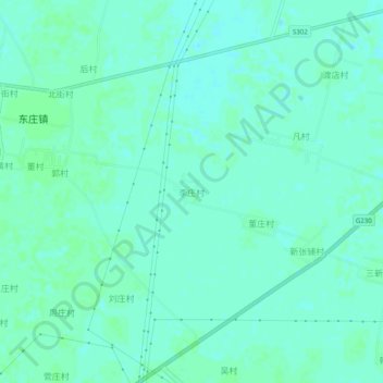 Topografische kaart 李庄村, hoogte, reliëf