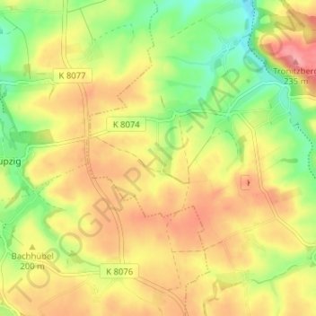 Topografische kaart Niederstößwitz, hoogte, reliëf