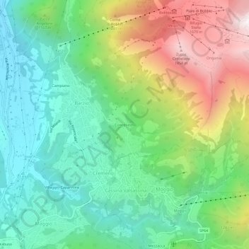 Topografische kaart Concenedo, hoogte, reliëf