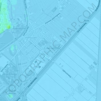 Topografische kaart Sascha Rozemarijn Meijer, hoogte, reliëf