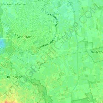 Topografische kaart Berghum, hoogte, reliëf