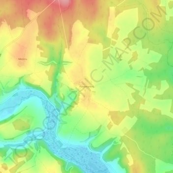 Topografische kaart Fontenailles, hoogte, reliëf