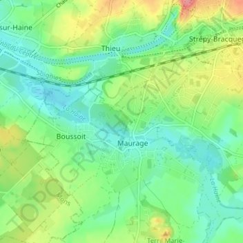 Topografische kaart La Garenne, hoogte, reliëf