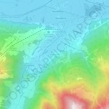 Topografische kaart Eßreithdörfl, hoogte, reliëf