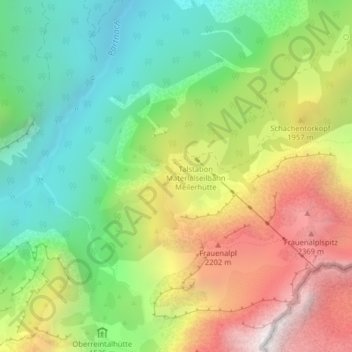 Topografische kaart Schachen, hoogte, reliëf