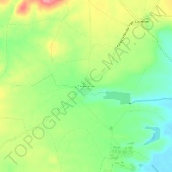 Topografische kaart Cantarranas, hoogte, reliëf