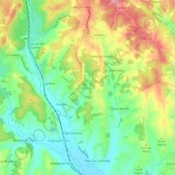 Topografische kaart Beselga, hoogte, reliëf