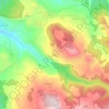 Topografische kaart Shalaf, hoogte, reliëf