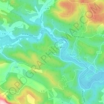 Topografische kaart Le Clapier, hoogte, reliëf