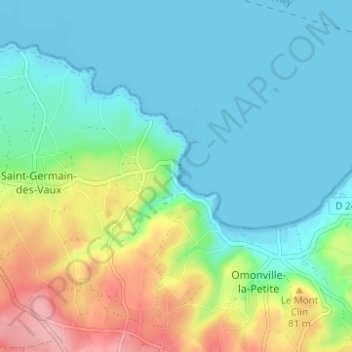 Topografische kaart Port Racine, hoogte, reliëf