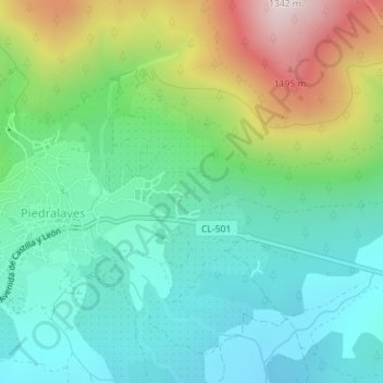 Topografische kaart Los Alcornocales, hoogte, reliëf