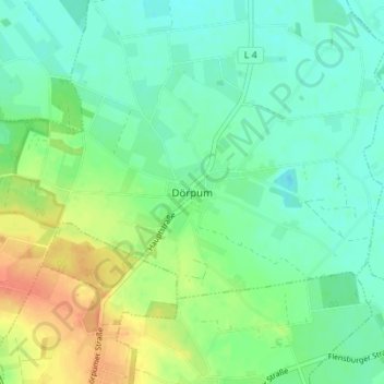 Topografische kaart Dörpum, hoogte, reliëf