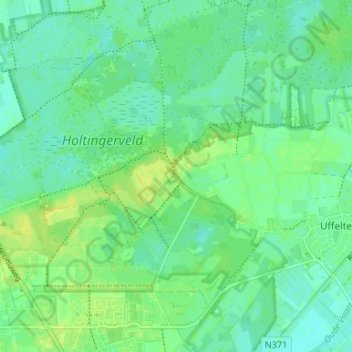 Topografische kaart Holtinge, hoogte, reliëf