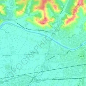 Topografische kaart Avane, hoogte, reliëf