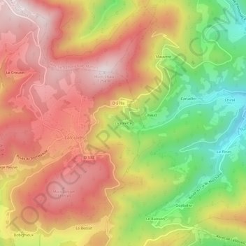 Topografische kaart La Valette, hoogte, reliëf